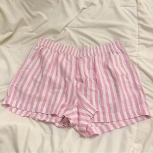 Old Navy Pink and White Striped Women's Pajama Shorts